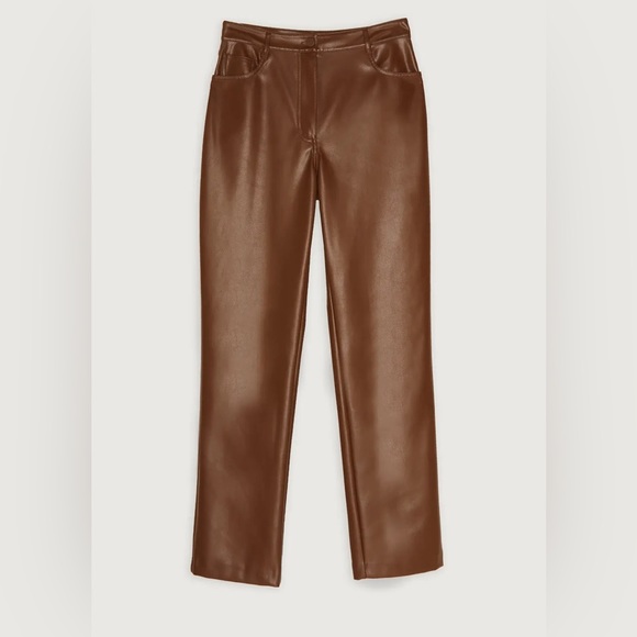 Oak + Fort slim fit vegan leather pants size 8 - Picture 3 of 4
